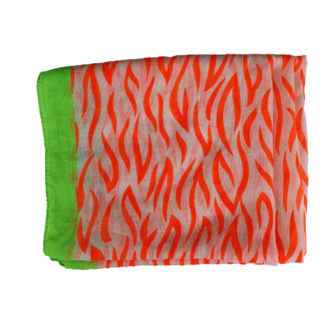 Zomersjaal LARISSA - Oranje / Groen - Dames - Polyester -3
