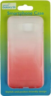 Samsung Galaxy S6 Hoesje - Rood / Transparant - Kunststof