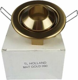 Lampen spotje / Inbouwspots rond - TL 090 - Mat goud - Metaal - Max 50 W - Kantelbaar - Set van 3 - 4