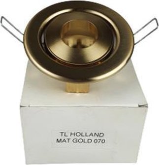 Lampen spotje / Inbouwspots rond - TL 070 - Mat goud - Metaal - Max 50 W - Kantelbaar - Set van 3 - 3