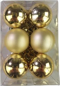 Kerstballetjes 12 Delig - Goud - Kunststof - &Oslash; 3 cm