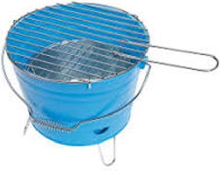 Barrel Barbecue Grill - Blauw - Metaal - 27 x 23 cm