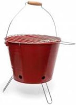 Barrel Barbecue Grill - Rood - Metaal - 27 x 23 cm