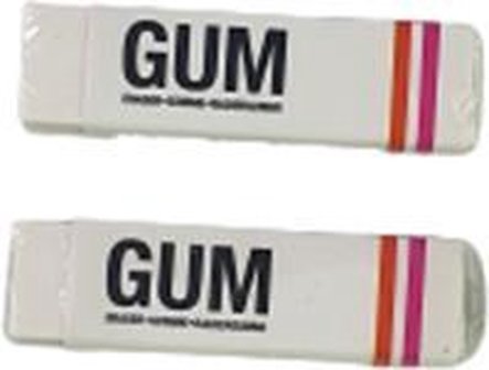 Basic gum - Wit - Gum - l 6,5 cm - Set van 2