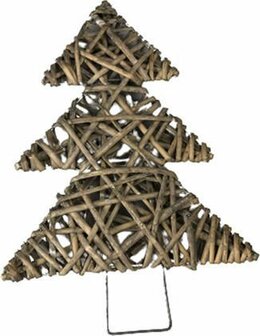 Kerstboom versiering - Grijs - Hout / Metaal - 30 x 23cm