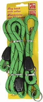 Hondenriem &amp; halsband - Groen - Nylon - 150 / 45 cm