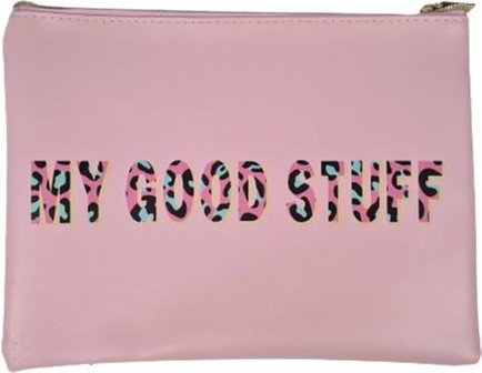 XL Make Up Tas - Etui - My Good Stuff - Roze - 27 x 21 x 1 cm