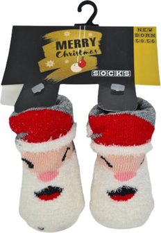 Kerst Kerstman Babysokken - Baby Sokken - Newborn - Sokjes - Babysokjes - Babysokken - 0-6 maanden - 1 paar