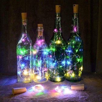 Decoratief Fles LED Licht - Batterij - Multicolor - Lichtsnoer - 75 cm