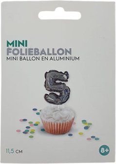 Mini Folieballon - 5 - Zilver