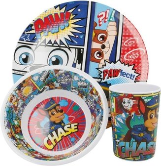 Paw Patrol ontbijtset - Serviesset - Bord / Beker / Kom - Multicolor - Kunststof - Set van 3