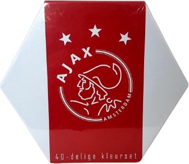Ajax Kleurset - Multicolor - Kleur en Teken Box - Karton / Krijtjes / Kleurpotloden / Gum - 40 Delige Kleurset