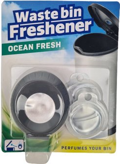 Afvalbak luchtverfrisser ocean fresh - Grijs - Kunststof - 3 x 4 ml