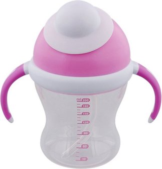 Baby drinkbeker / limonadebeker - Roze / Transparant - Kunststof - 200 ml