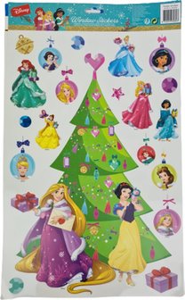 Disney Prinsessen Kerst Raamstickers - Multicolor - Kerstboom - Kunststof - 44 x 29 cm