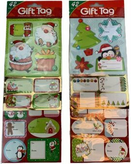 Gift Tag - Label Stickers Voor Cadeaus - Multicolor - Papier - b 12,5 x h 34 cm - Assorti