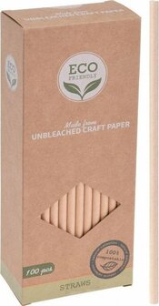 Rietjes - ECO Friendly - Bruin - Ongebleekt - Papier - 100 stuks