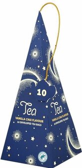 Kerst Piramide Thee - Vanilla Chai Flavour - Blauw - 10 Theezakjes - Cadeau