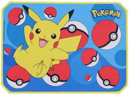 Pokemon Grote Muismat Pikachu - Geel / Rood / Blauw - Anti Slip - 35 x 25 cm