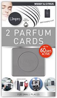 2 Parfum cards - Geurzakje - Auto luchtverfrisser - Set van 2 - Hammam eucalyptus geur - 16.5 x 9.5 - Grijs