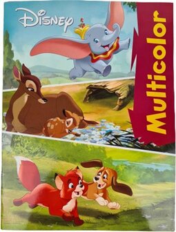 Disney Kleurboek - Bambi, Dombo en meer - Papier - 32 kleurplaten - 21 x 28 x 0.3 cm - Multicolor
