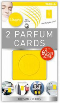 2 Parfum cards - Geurzakje - Auto luchtverfrisser - Set van 2 - Vanille geur - 16.5 x 9.5 - Geel