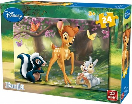 Disney Bambi en Vriendjes II - Puzzel - Multicolor - Karton - 24 Stukjes - 24 x 17 cm - 3+