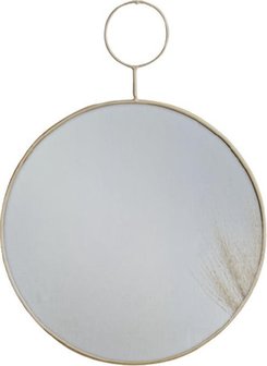 Spiegel RIKKI - Goud - Minimalistisch - Tijdloos - Rond - 32 x 41 cm - Maat M