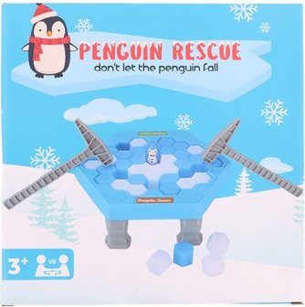 Penguin Rescue - Laat Pinguin Niet Vallen - Blauw - Kunststof - Twee Spelers - 25 x 25 x 6 cm - 3+