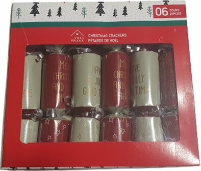 Christmas Crackers - Party Crackers - Mini Kerstmis Spel - Kerstspel - Wie ben ik - Kerst Musthave - Bordeaux / Groen - Set van