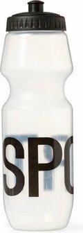 Sport waterfles - Waterfles - 1 Liter - Transparant / Zwart - Sportfles - BPA vrij - Drinkfles - Bidon