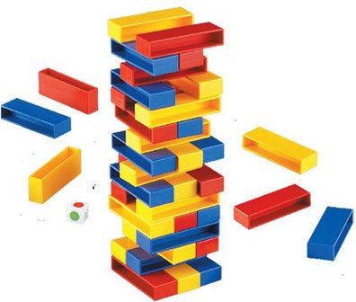 Stacking Tower Game - Toren Bouwen - Multicolor - Kunststof - Spel - Jenga - 3+
