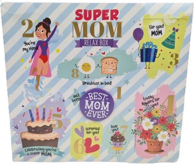 Super Mom Suprise box - Geschenkset - Douchepakket - 8 vakjes - Multicolor - Cadeau - Kerstmis - Feestdagen