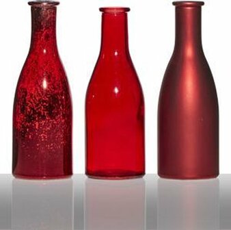 Fles rood set van drie