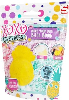XOXO Love &amp; Hugs maak je eigen bruisbal Ananas - Geel - Kunststof - 13 x 17 cm - 6 +