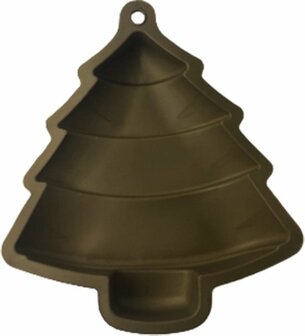 Silicone bakvorm kerstboom kerstmis bakken - Goud - Silicone - 24 x 27 cm