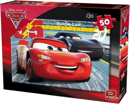 Disney Cars Puzzel - Rood / Zwart - Karton - Racing Series - 50 Stukjes - Vanaf 4 jaar