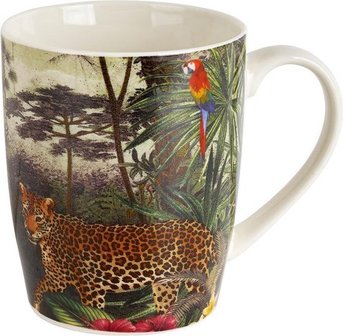 Mok Met Jungle Print KAESO - Multicolor - Keramiek - 36 cl