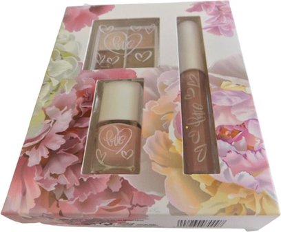 Love Make-Up Set - Nude - Oogschaduw / Nagellak / Lipgloss - Zacht roze / Nude - Set van 3