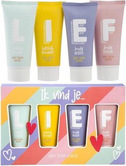 Lief Geschenkset - Body wash - Hand lotion - Body lotion - Bath &amp; shower - 4 stuks - Cadeau - Feestdagen