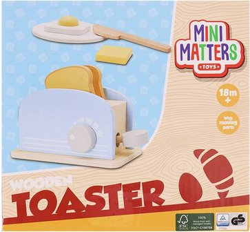 Mini Matters Wooden Toaster - Speelgoed - Keukenaccessoires - Multicolor - Hout