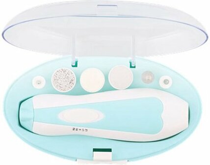 Manicure Pedicure set - Blauw / Wit - Kunststof - 9 x 6 x 16 cm - Spa - Ontspannen - Relax
