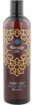 Massage olie "coconut scent" Oriental Body Oil - Bruin / Transparant - Olie / Kunststof - 600 ml - Massage - Olie