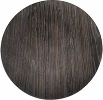 Decoratie bord met hout motief GERRIT - Donkerbruin / Zwart - Kunststof - &Oslash; 32.5 cm - Set van 2