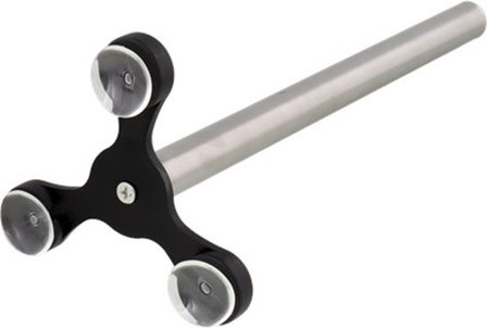 Keukenrolhouder met zuignap BENITO - Zwart / Zilver - Kunststof / RVS - h 33 cm - Keuken - Keukenrol - Keukenrolhouder