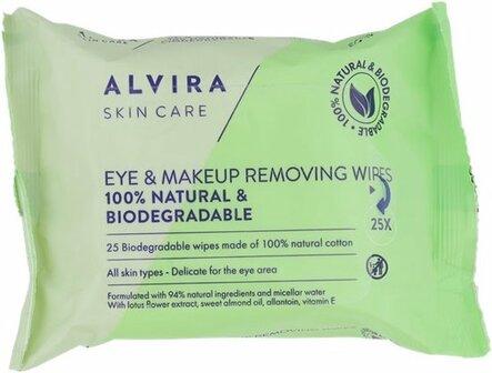 Oog en make-up reinigings removing doekjes - Groen - Kunststof - Set van 2 - Doekjes - Make-up - Removing Wipes - Reinigingsdoe