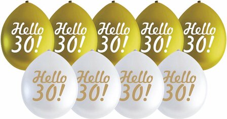 Ballonnen KANSON - Cheers To 50 Years - 9 stuks - Wit/Goud - Verjaardag - Feest - Jarig - Gezellig - 3