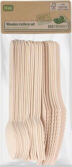 Houten Bestek Set - Berken Hout - Eco Friendly - 100% Composteerbaar
