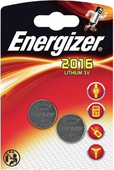Energizer Lithium Knoopcel Batterij CR2016 3 V 2-Blister - 2