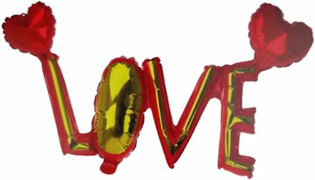 Ballon Slinger LOVE - Goud - Rood - Feest - Ballonnen - Happy